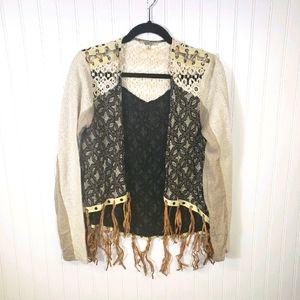 Bke Boho Style Fringe Cardigan